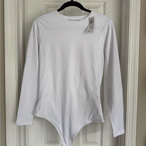 Abercrombie & Fitch White Crew Neck Bodysuit - NWT